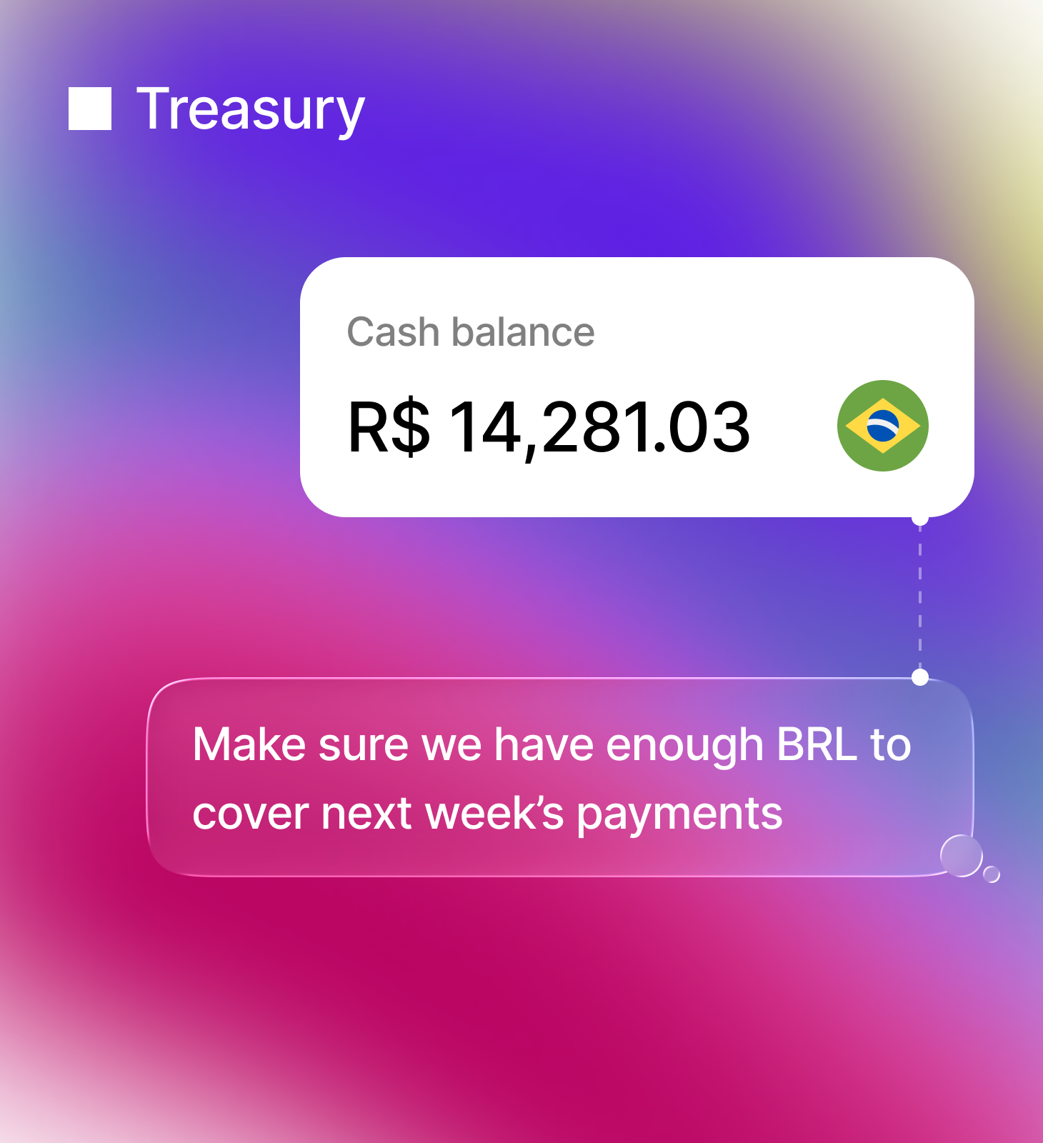 Treasury balance planning in Brazilian real